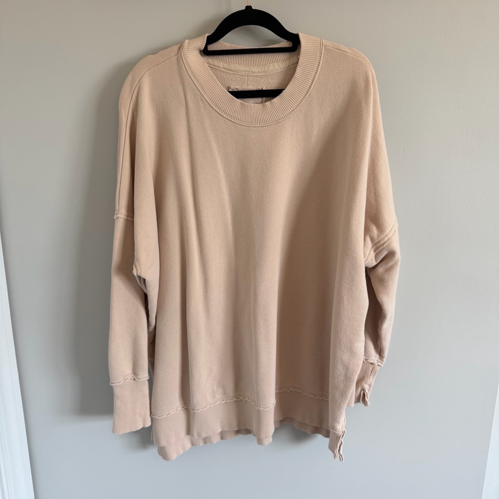 Aerie Oversized Crewneck Sweater - Beige